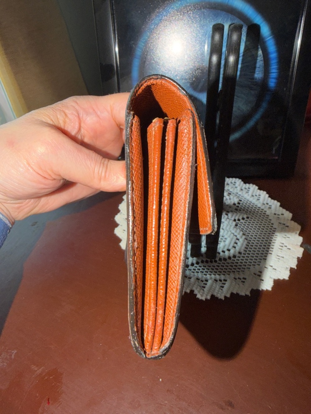 Louis Vuitton Brown Monogram Trifold Wallet with Gold Snap - Picture 3 of 7
